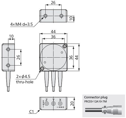 AS-TG Small-sized Triaxial Acceleration Transducer